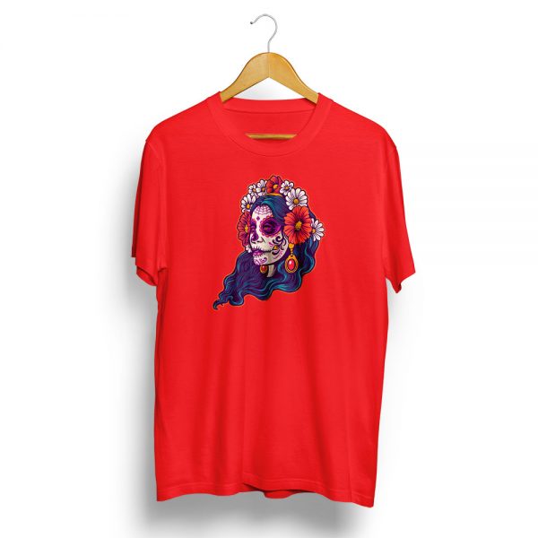 Dia De Muertos Day of the Dead Girl Skull Red T-shirt