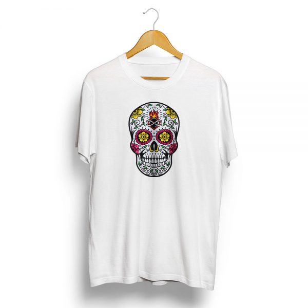 Dia De Muertos Day of the Dead Sugar Skull White T-shirt